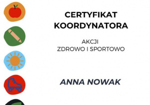 Certyfikat koordynatora akcji zdrowo i sportowo